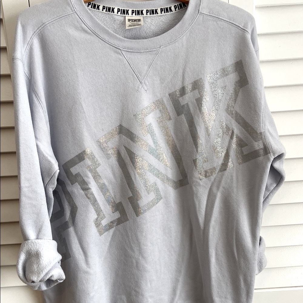 PINK Victoria’s Secret fleece pullover holographic print